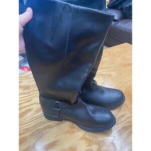 B.O.C. BC0025509 Women's Black Leather Back Zip Casual Mid-Calf Boots 11M S17